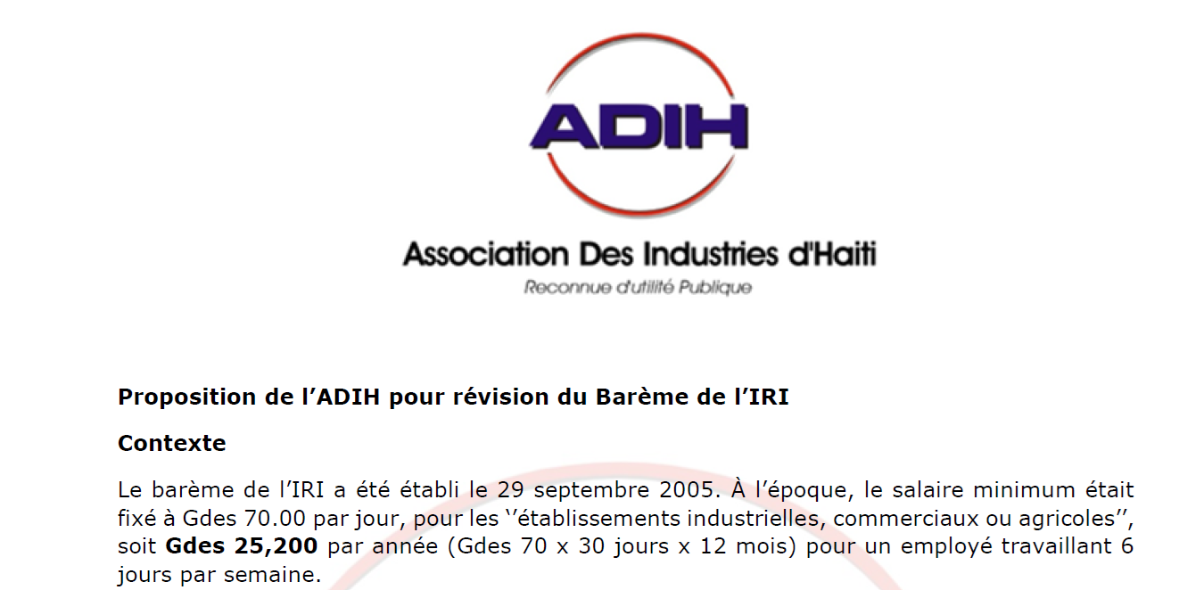 ADIH – Association Des Industries d'Haïti